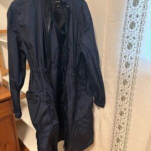 Frank & Oak navy raincoat